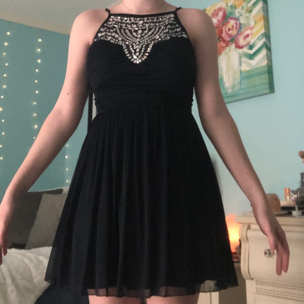 Navy blue short formal dress